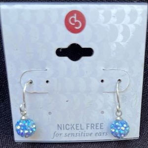 NWT Shimmer blue ball earrings